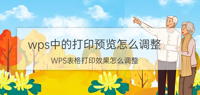 wps中的打印预览怎么调整 WPS表格打印效果怎么调整？